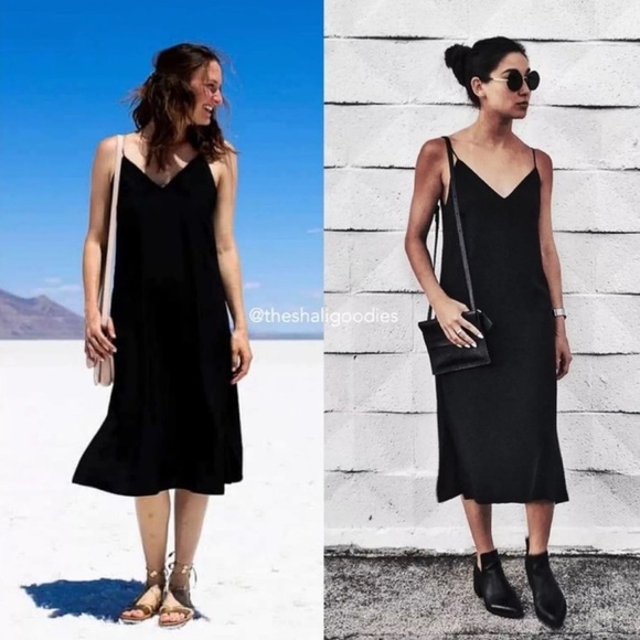 Cuyana Silk Slip Dress Black - Picture 15 of 17